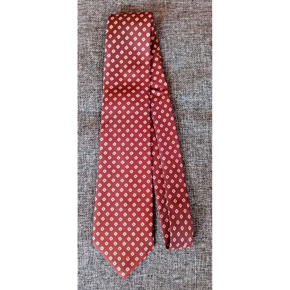 Tie 70s 80s 90s Y2K Resilio Rust Brown Beige Red 3.25 Wide 56 Long